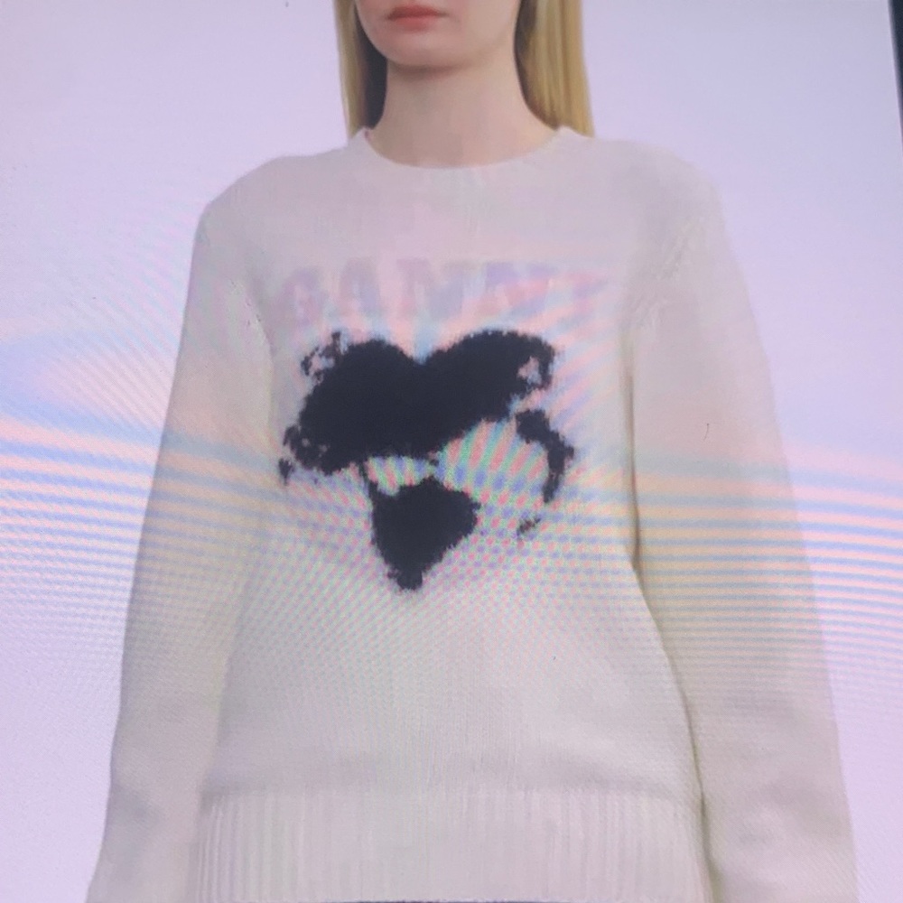 Ganni Cream and Pink Graphic Sweater - Picture 2 of 3